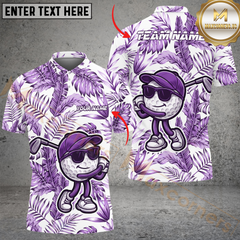 Maxcorners Golf Funny Ball Tropical Pattern Multicolor Customized Name, Team Name 3D Shirts