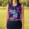 Maxcorners 80s Retro Party Golf Shirt, Neon Synthwave Sunset Pattern, Golf Shirt For Women LM1507