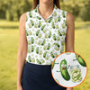Maxcorners Funny Pickle Hawaiian Golf Shirt, Cartoon Style Women's Golf Tops, Ladies Golf Shirts LM1507