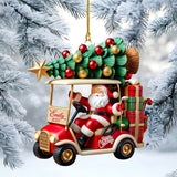 Maxcorners Santa Claus Golf Cart Xmas Decorations, Golf Christmas Ornament, Golf Gift Idea, Christmas Golf Gift