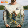 Maxcorners I'd Rather Be Fishing Bear - Outdoor Fishing Shirt, Fishing UPF Shirts, Funny Fishing Shirt