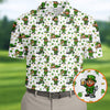 Maxcorners Funny Leprechaun Golf And Beer Shamrocks St Patrick's Day Golf Shirt, Golf Tops For Men, Polo For Men