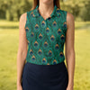 Maxcorners Peacock Feather Pattern Hawaiian Golf Shirt, Hawaiian Golf Shirt, Women’s Golf Apparel, Printed Golf Shirt LM1507