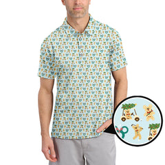 Maxcorners Funny Christmas Golf Shirt, Men's Pattern Golf shirt, Xmas Golf Shirt For Golfer