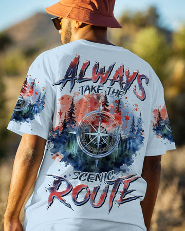 Maxcorners Always Take The Scenic Route Compass All Over Print LM2101