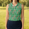 Maxcorners Santa Flamingo Tropical Golf Shirt, Christmas Golf Shirt, Women’s Golf Apparel LM1507