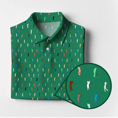 Maxcorners Golf Postures Pattern Golf Polos, Funny Golf Shirt ForMen’s, Crazy Golf Shirts For Golfers
