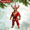 Maxcorners Personalized Karate Deer Ornament, Custom Name Martial Arts Christmas Decoration

 LM0411