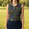 Maxcorners Neon Paint Splatter Pattern Golf Shirt, Women's Golf Shirt, Hawaiian Golf Shirt, Golf Polo For Women LM1507
