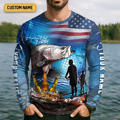 Maxcorners Just Another Beer Drinker With A Fishing Problem UPF Fishing Shirt, Men's Fishing Shirts, Funny Fisherman Gift