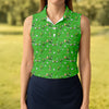 Maxcorners Three Leaf Clover Golf And Beer St Patrick's Day Green Golf Shirt, Women's Golf Shirts, Ladies Golf Polos