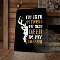 Maxcorners Funny Hunting Canvas Wall Art - I'm Into Fitness Deer in Freezer Print