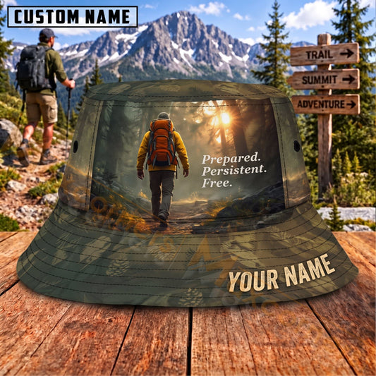 Maxcorners Hiking Prepared Persistent Free Backpacker Personalized Name 3D Cap