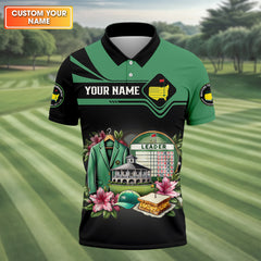 Maxcorners Augusta Golf Master Custom Men's Golf Polo Shirt, Funny Golf Shirt, Gift For Golf Lovers
