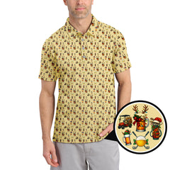 Maxcorners Christmas Golf Shirt, Pattern Golf Shirt , Golf And Beer For Men, Golf Gift For Golfer