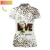 Maxcorners Personalized Name Funny Golf Polos, Leopard Print Golf Shirt,  Golf Gift For Women’s