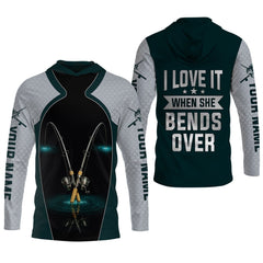 Maxcorners I Love It When She Bends Over Fishing Shirt, SPF Shirt For Men, Funny Fishing Shirt