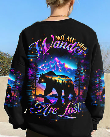 Maxcorners Not All Who Wander Are Lost Bear Colorful All Over Print LM2101