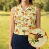 Maxcorners Funny Hot Dog Dachshund Tropical Hawaiian Golf Shirt, Golf Polo For Women, Printed Golf Shirt LM1507