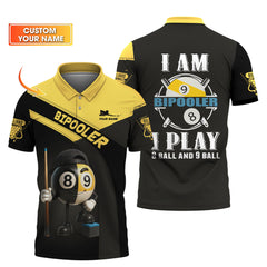 Maxcorners Custom Black and Yellow Bipooler Billiard Shirt – Funny 8 Ball 9 Ball Pool Player Gift Tee LM0509