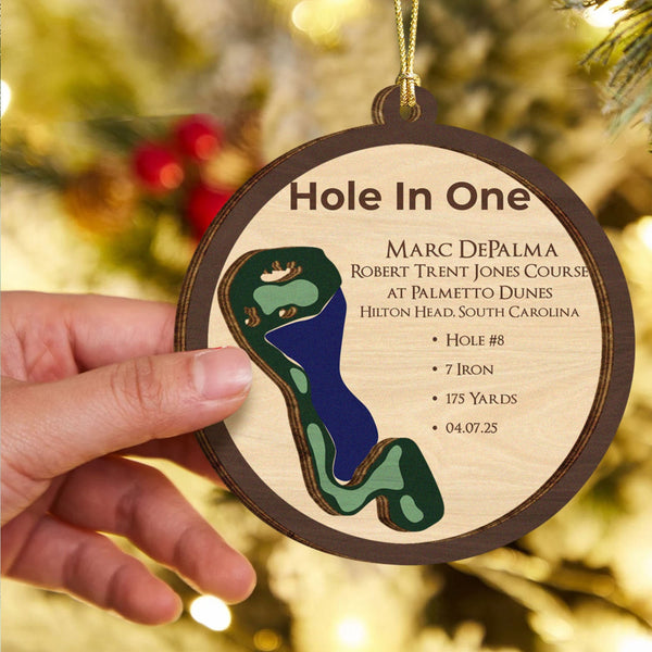 Maxcorners Hole In One Multilayer Wood Ornament, Golf Christmas Ornaments, Christmas Golf Gift, Golf Gifts For Men