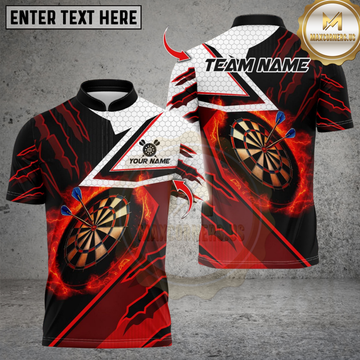 Maxcorners Darts Flaming Dartboard Blaze Design Multicolor Customized Name, Team Name 3D Shirts