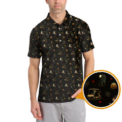 Maxcorners Halloween Golf Shirt For Golfer, Pattern Golf Shirt, Crazy Golf Shirt, Golf Gift For Men