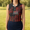 Maxcorners Red Friday American Flag Poppy Polo Shirt, Women’s Golf Apparel, Printed Golf Shirt LM1507