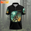 Maxcorners Not All Who Wander Are Lost Custom Bigfoot Men's Golf Polo Shirt, Funny Golf Shirt, Dad Golf Gift