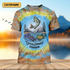 Maxcorners Tie Dyed Pattern Fishing UPF Shirts, Fishing Gifts For Men, Men's Fishing Shirt, Fishing Shirts For Men