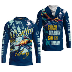 Maxcorners Marlin Fishing, Chase The Marlin - Catch The Dream SPF Shirts, Fishing Shirts For Men, Fisherman Gift