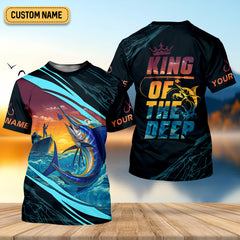 Maxcorners King Of The Deep Swordfish Fishing SPF Shirt For Men, Fishing Gifts For Men, Men's Fishing Shirt