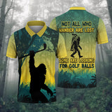 Maxcorners Bigfoot Men's Golf Polo Shirt, Golfing Apparel, Mens Golf Gift, Funny Golf Shirt