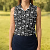 Maxcorners Dark Grim Reaper Skull Pattern Golf Polo Shirt, Women's Golf Polo, Ladies Golf Tops LM1507