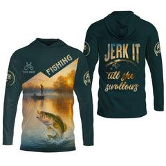 Maxcorners Jerk It Till She Swallows Fishing UV Shirts, Fish Shirt Funny, Fishing Jersey, Fishing Shirts For Men