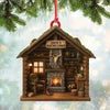 Maxcorners Personalized HunterÃ¢â‚¬â„¢s Cabin Ornament, Custom Log Cabin Christmas Decoration for Outdoor Lovers LM0411