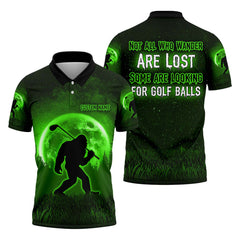 Maxcorners Not All Who Wander Are Lost Bigfoot Custom Golf Shirt, Personalized Golf Shirt, Funny Golf Polo Shirt