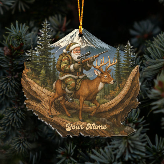 Maxcorners Hiking Santa, Home Decor, Christmas Ornament, Personalized Ornaments 2D Flat LM2111
