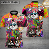 Maxcorners Rabbit Billiards Shirt Funny Cute Graffiti Style Multi Options Personalized Name, Team Name Unisex 3D Shirt (4 Colors)