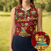 Maxcorners Women's Tropical Santa Surf Shack Golf Shirt, Christmas Golf Shirt, Women’s Golf Apparel LM1507