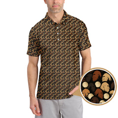 Maxcorners Sasquatch Pattern Golf Shirt, Bigfoot Golf Shirt For Golfer, Crazy Golf Shirt For Men