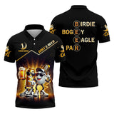 Maxcorners Golf And Beer Custom Men's Golf Polo Shirt, Funny Golf Apparel, Fun Golf Shirts For Men