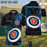 Maxcorners Polynesian Tribal Target Archery Personalized Name 3D Shirt