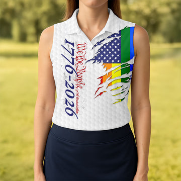 Maxcorners Women’s We The People 1776 2026 Patriotic Golf Polo, Golf Shirts For Women, Women’s Golf Apparel LM1507