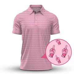 Maxcorners Funny Pattern Golf Shirt, Pink Golf Shirt For Women, Breast Cancer Golf Shirt For Golfer