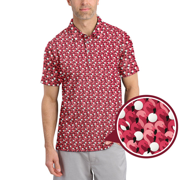 Maxcorners Flamingo Golf Shirt – Funny Pink Golf Shirt For Golfers - Pattern Golf Shirt