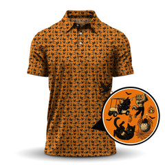 Maxcorners Funny Pattern Golf Shirt, Halloween Golf Shirt For Golfer, Golf Gift For Men