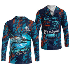 Maxcorners Marlin Fishing SPF Shirts, Gone Fishing Be Back At Sunset Or Maybe Sunrise Shirts For Men, Funny Fisherman Gift