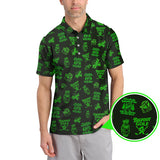 Maxcorners Bigfoot Golf Pattern Polos, Funny Golf Shirts, Golf Gift For Men, Crazy Golf Shirt For Golfers