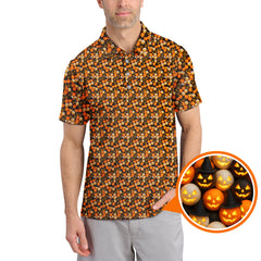 Maxcorners Pattern Golf Shirt For Golfer, Halloween Golf Shirt, Crazy Golf Shirt For Men